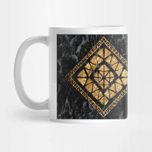 Golden tribal geo - black marble Mug